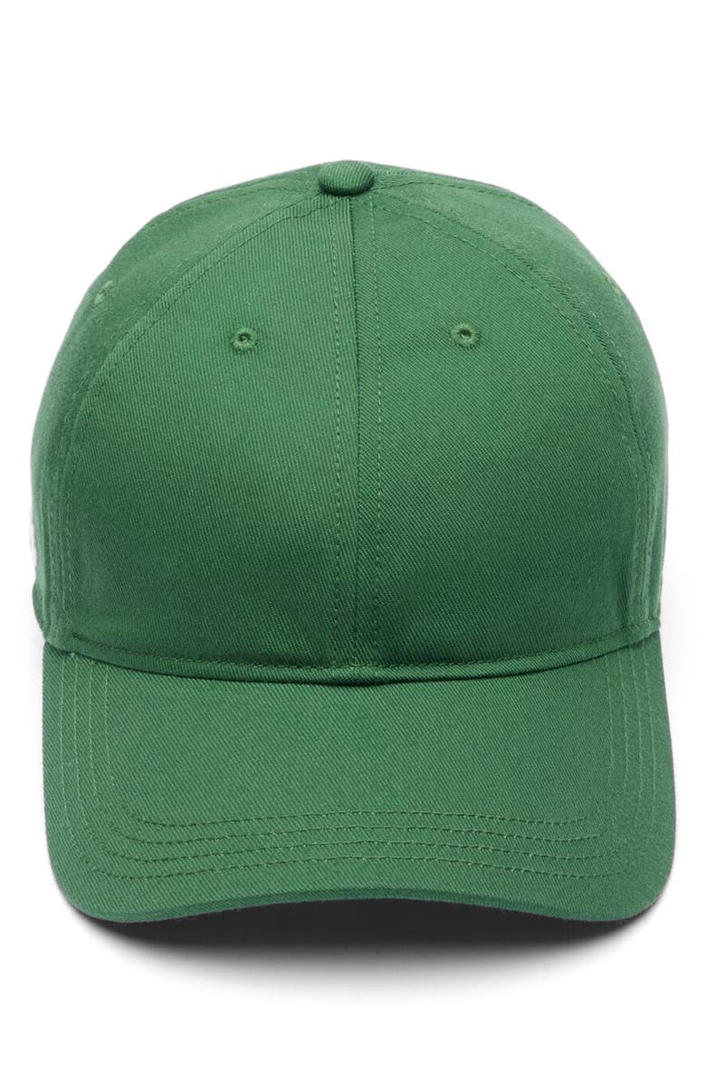 Lacoste Essential Cotton Twill Baseball Cap, Alternate, color, Green
