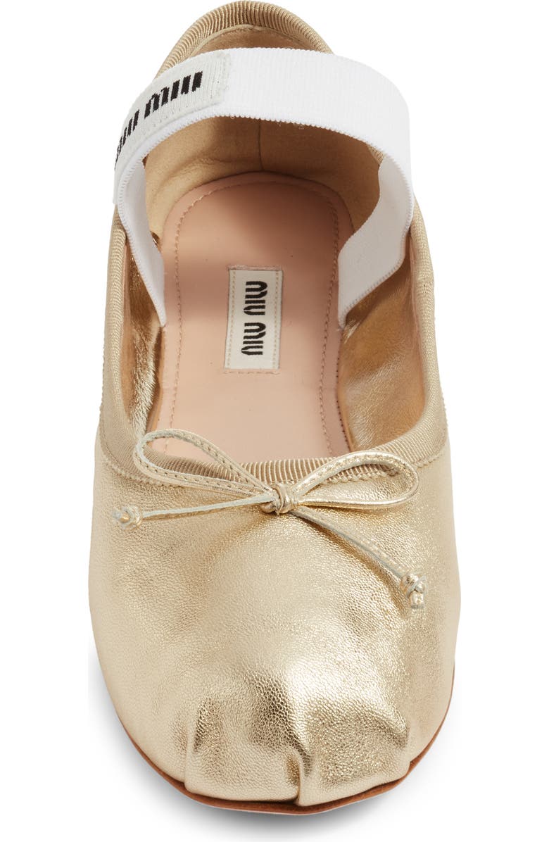 Miu Miu Logo Band Ballet Flat, Alternate, color,