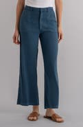 KUT from the Kloth Topaz High Waist Crop Wide Leg Linen Blend Pants