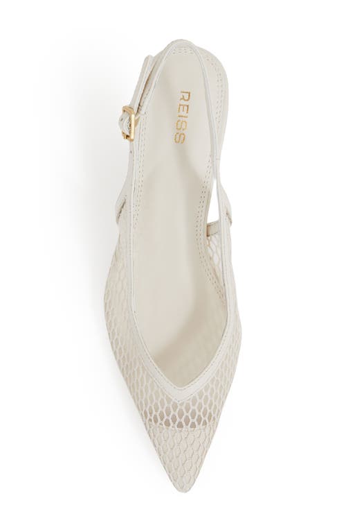 Reiss Sirena Pointed Toe Kitten Heel Slingback Pump In White