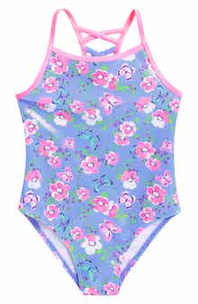 Flapdoodles Kids' Foil Print One-Piece Swimsuit