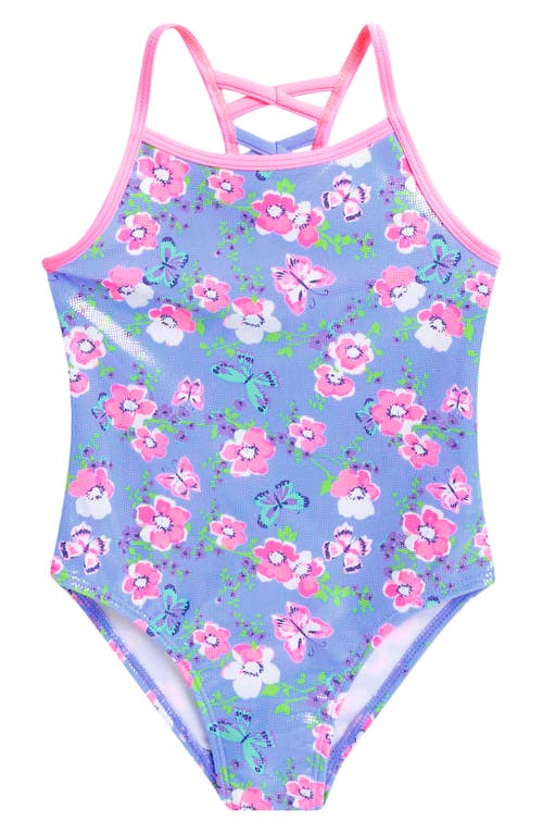FLAPDOODLES FLAPDOODLES KIDS' FOIL PRINT ONE-PIECE SWIMSUIT