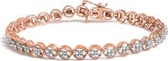 Haus of Brilliance Silver 1/4 Cttw Diamond Open Circle Wheel Link Tennis Bracelet