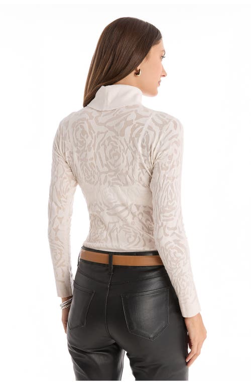 The Noli Shop Alina Rose Turtleneck Top In White