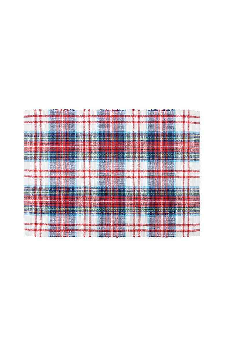 C&F Home Morris Plaid Red And Green Woven Placemats Set of 6 Rustic Lodge, 13" x 19", Main, color, Green