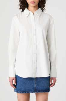 French Connection Pinstripe Cotton Poplin Button-Up Shirt