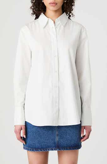 French Connection Pinstripe Cotton Poplin Button-Up Shirt