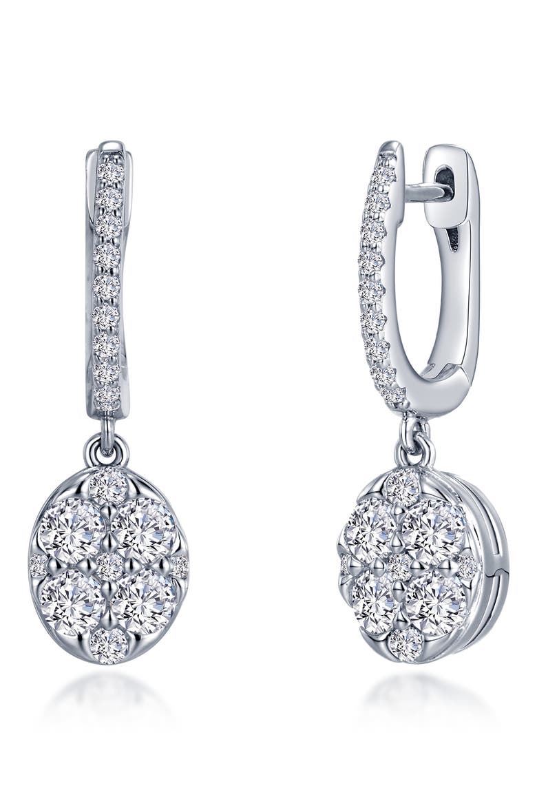 Simulated Diamond Pavé Disc Huggie Earrings, Main, color, WHITE