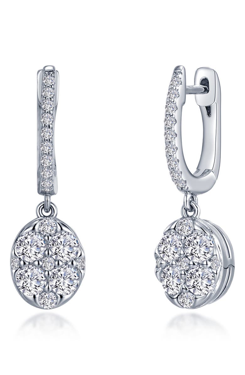 Lafonn Simulated Diamond Pavé Disc Huggie Earrings, Main, color, 