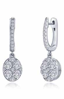 Lafonn Simulated Diamond Pavé Disc Huggie Earrings