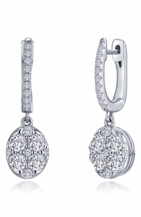 Lafonn Simulated Diamond Pavé Disc Huggie Earrings