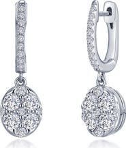 Lafonn Simulated Diamond Pavé Disc Huggie Earrings