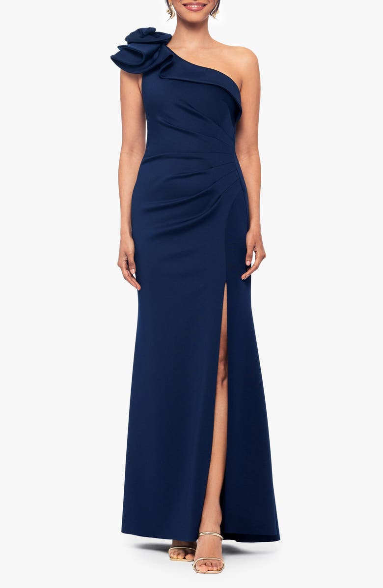 Xscape Evenings Bow One-Shoulder Gown, Main, color,