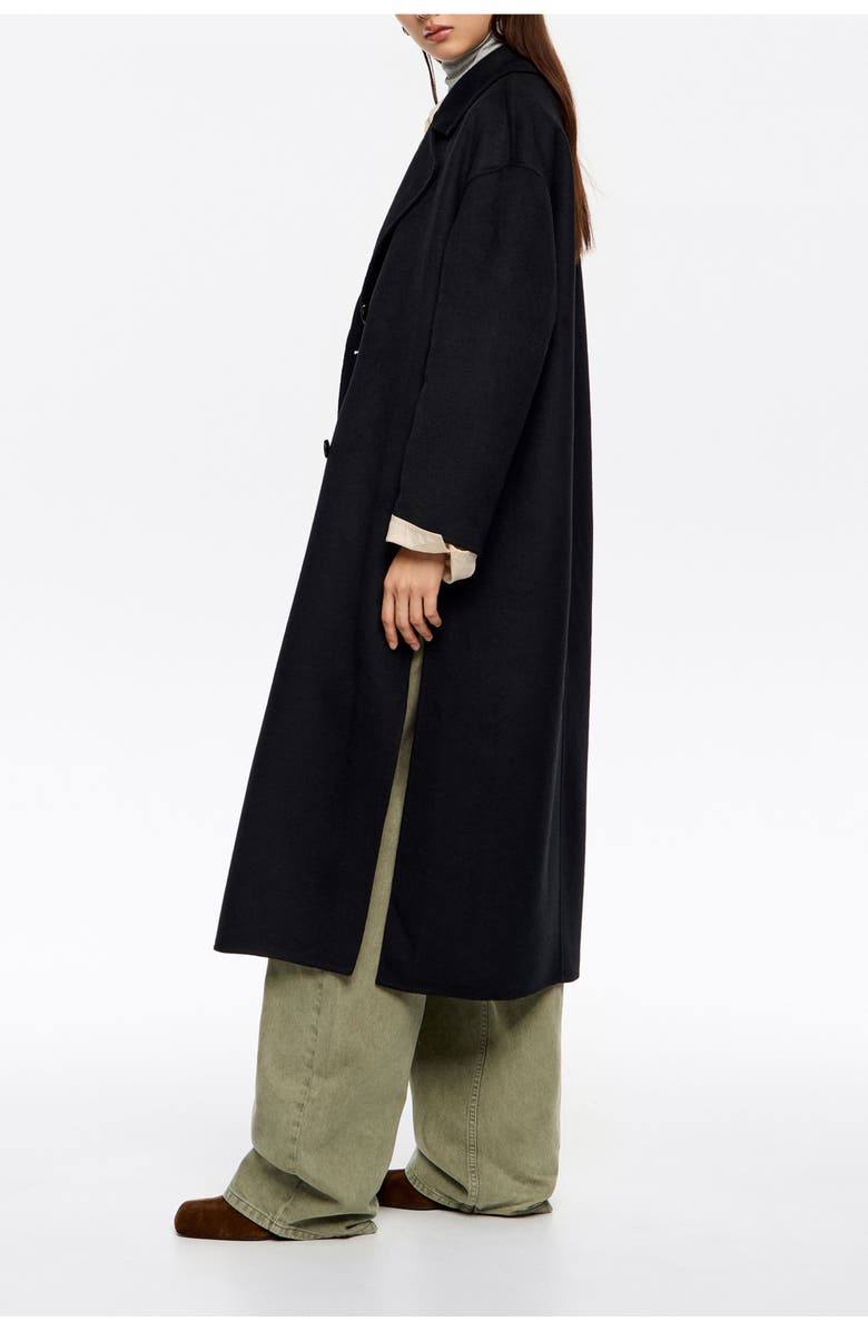 Bimba y Lola Long Double-Face Tailored Coat, Alternate, color, Black