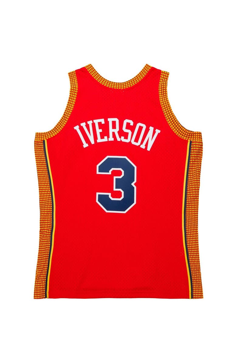Mitchell & Ness Men's Mitchell & Ness Allen Iverson Red Philadelphia 76ers 2004/05 Hardwood Classics Swingman Jersey, Alternate, color, Red
