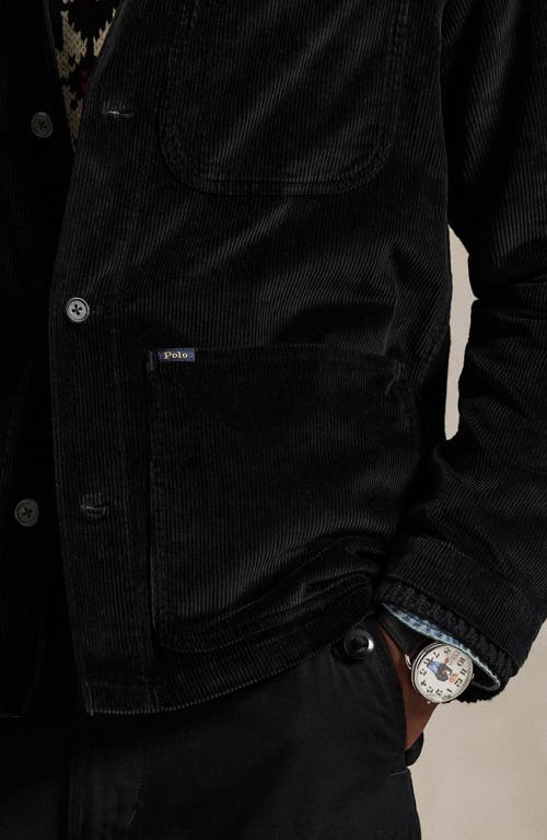 Polo Ralph Lauren Corduroy Utility Overshirt In Black