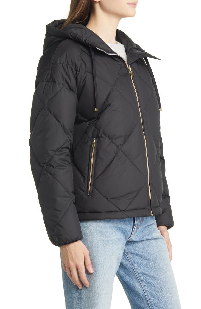 Cole Haan Women's Essential Water Resistant Crop Down & Feather Fill Hooded Jacket, Alternate, color, 