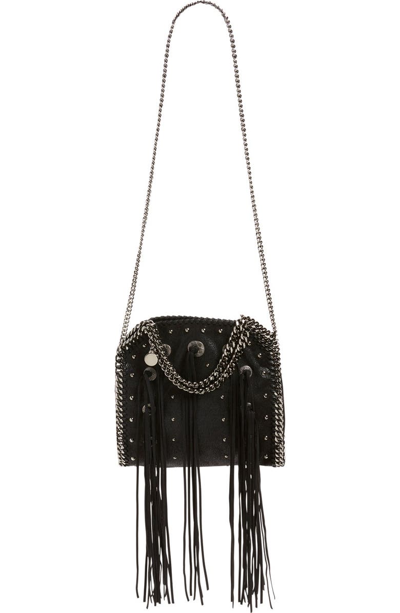 Stella McCartney 'Mini Falabella' Fringe Faux Leather Tote, Main, color,
