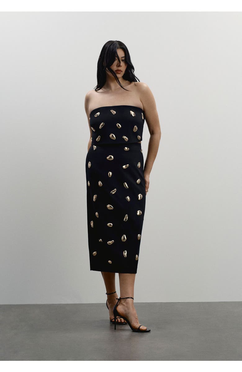 11 Honoré Embellished Column Midi Skirt, Alternate, color, Black Beauty