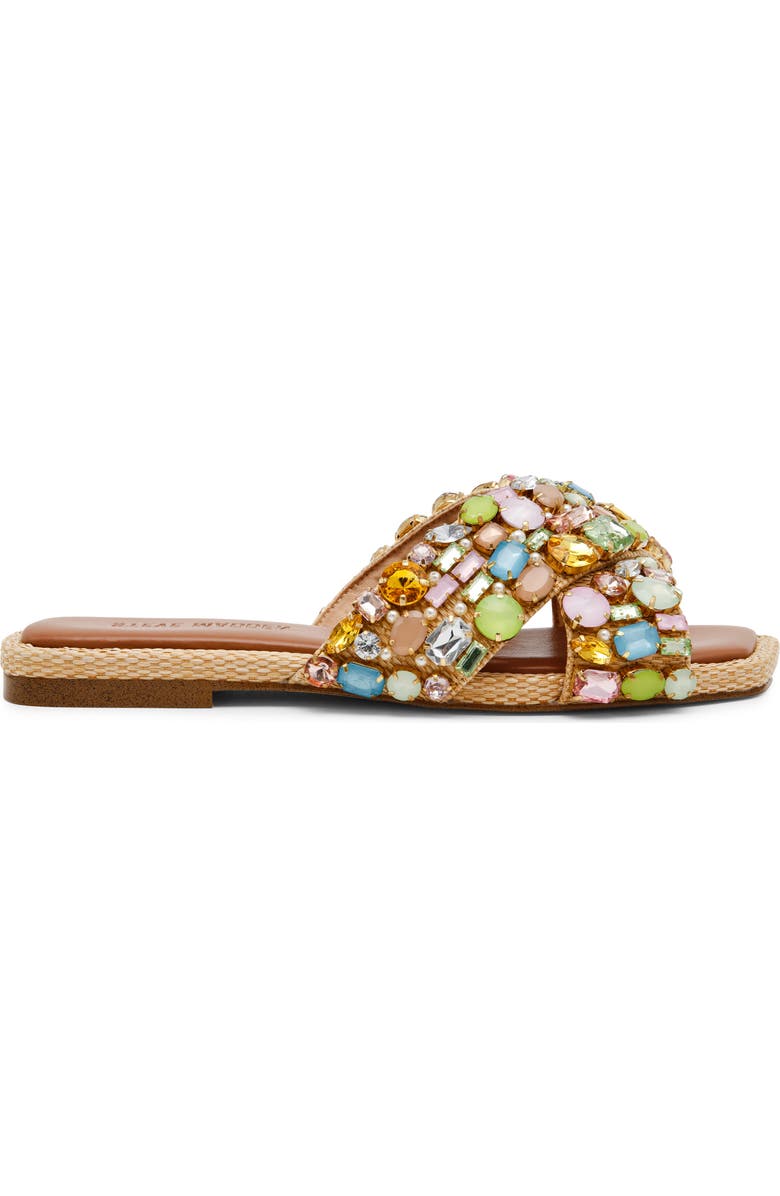 Steve Madden Levity Crystal Embellished Sandal, Alternate, color, Gold Multi