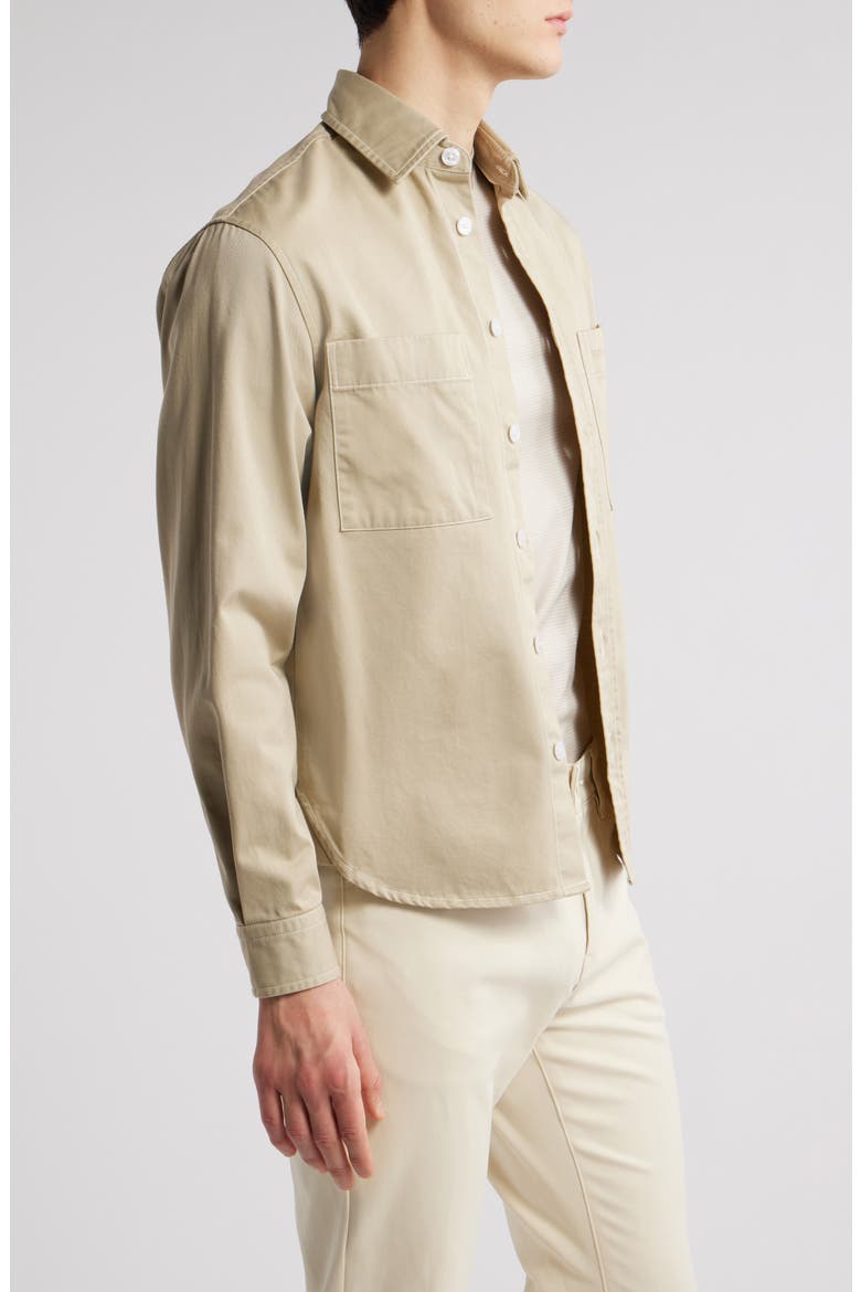 Owen Cotton Twill Button-Up Shirt Jacket, Alternate, color, LT BGE