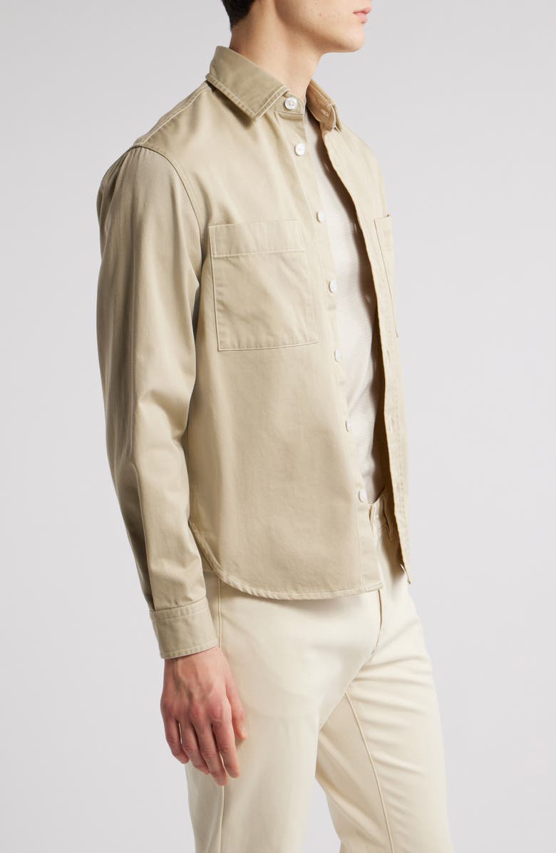 BOSS Owen Cotton Twill Button-Up Shirt Jacket, Alternate, color, Light Beige