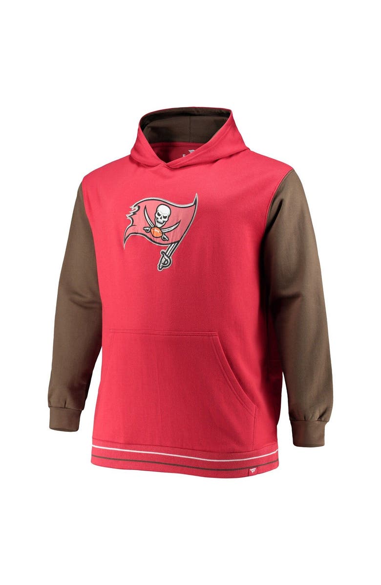 FANATICS Men's Fanatics Branded Red/Pewter Tampa Bay Buccaneers Big & Tall Block Party Pullover Hoodie, Alternate, color, Red