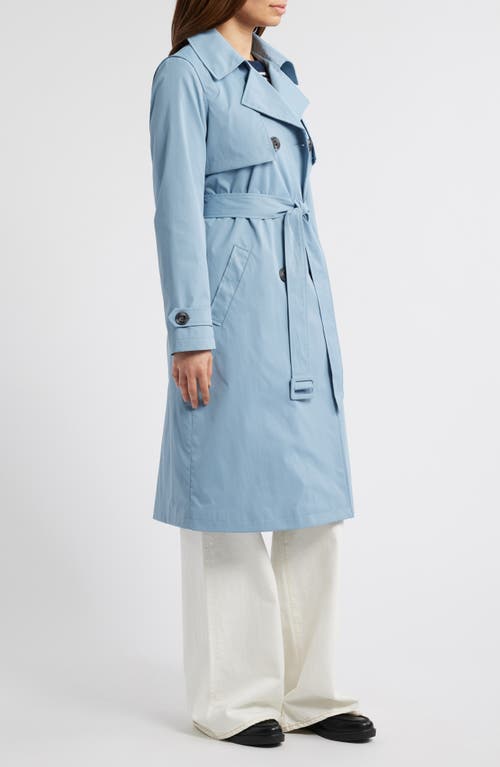 Sam Edelman Double Breasted Trench Coat In Coastal Blue