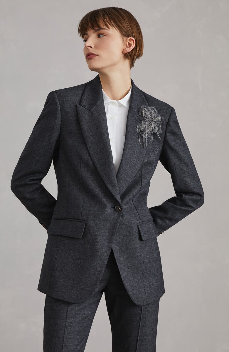 Brunello Cucinelli Sharkskin blazer, Alternate, color, 
