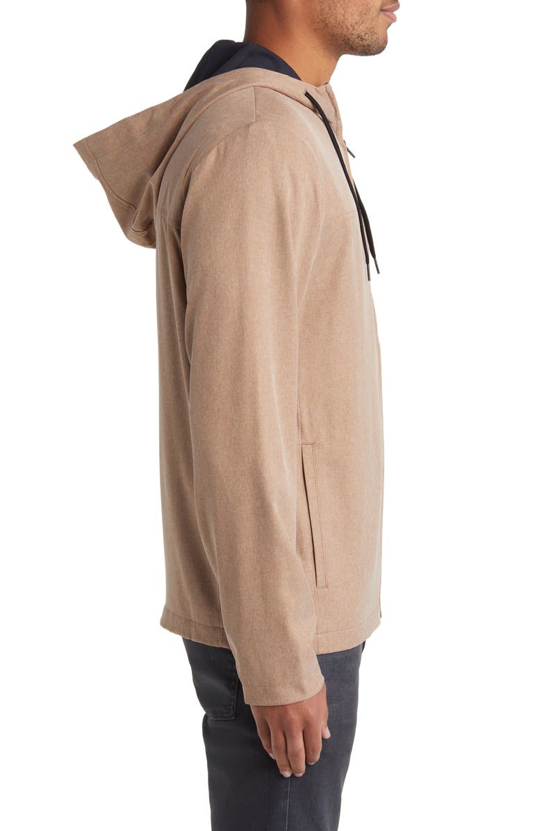 TravisMathew Beer Garden Colorblock Hooded Jacket, Alternate, color, Heather Portabella