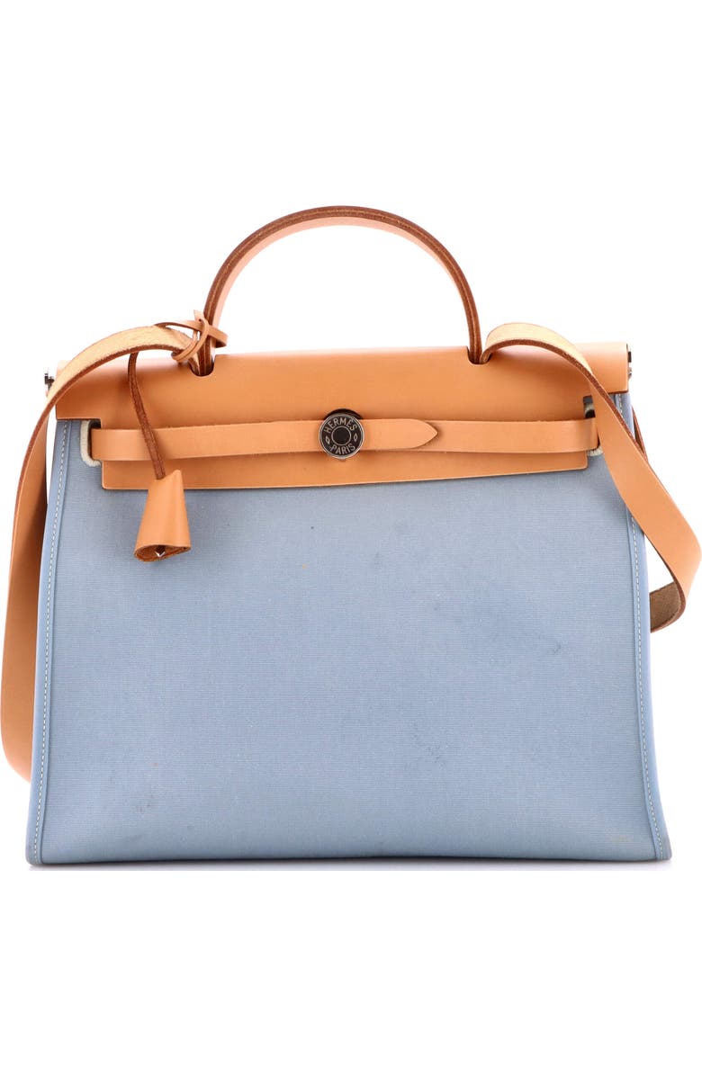 Pre-Owned Hermes Herbag Zip Leather and Toile 31, Main, color,