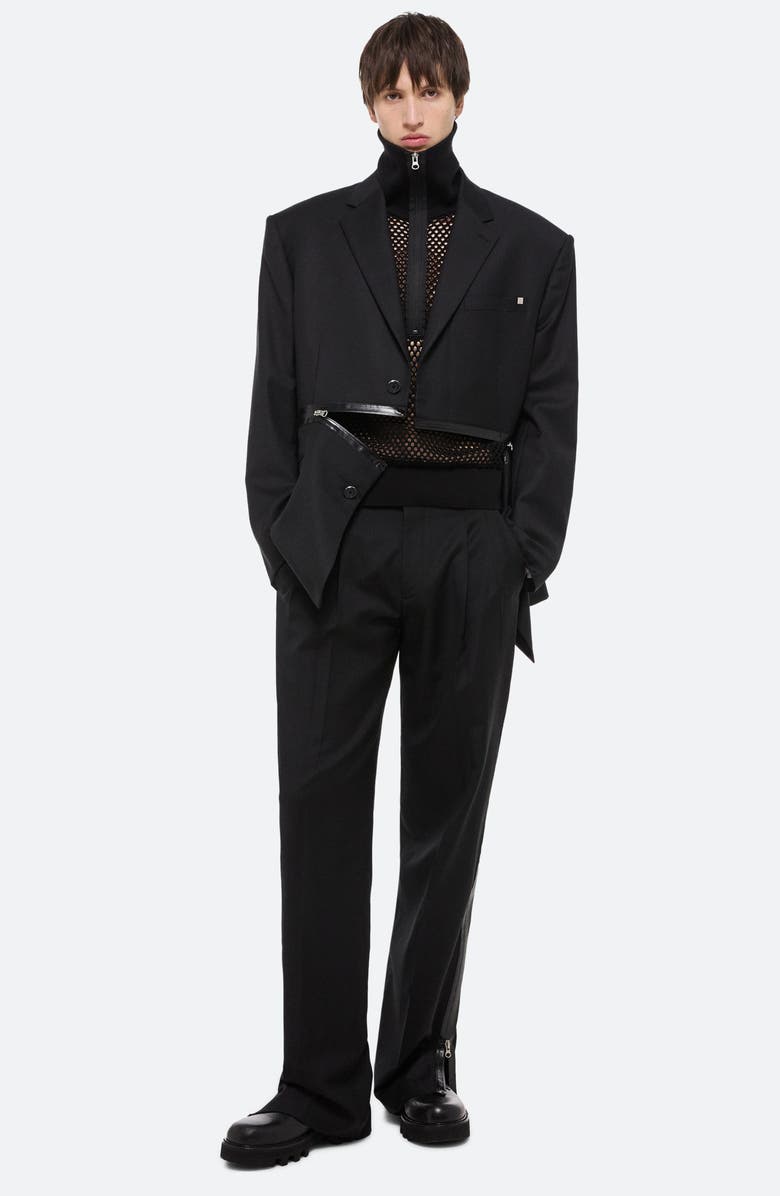 Helmut Lang Zip Panel Driver Wool Blazer, Alternate, color, 