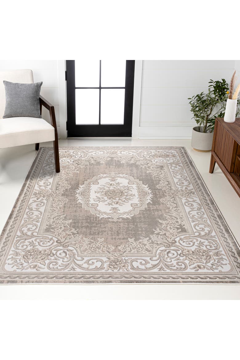 Rosalia Cottage Medallion Area Rug, Alternate, color, Beige/Ivory