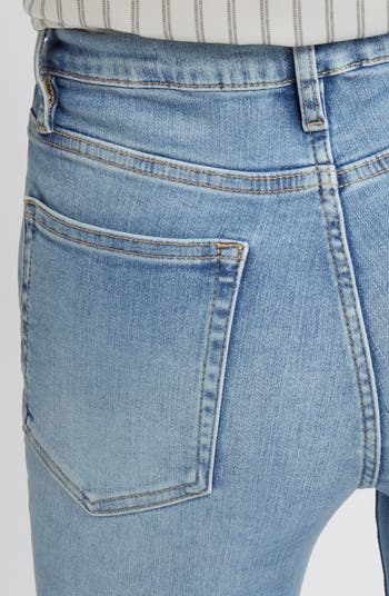 Le Easy Raw Hem Mid Rise Flare Jeans