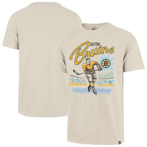 Men's '47  Natural Boston Bruins Hockey Player Golden Age Scrum T-Shirt