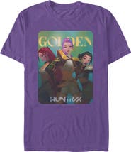 KPop Demon Hunters Men's Huntrix Golden Photocard Short Sleeve Graphic T-Shirt