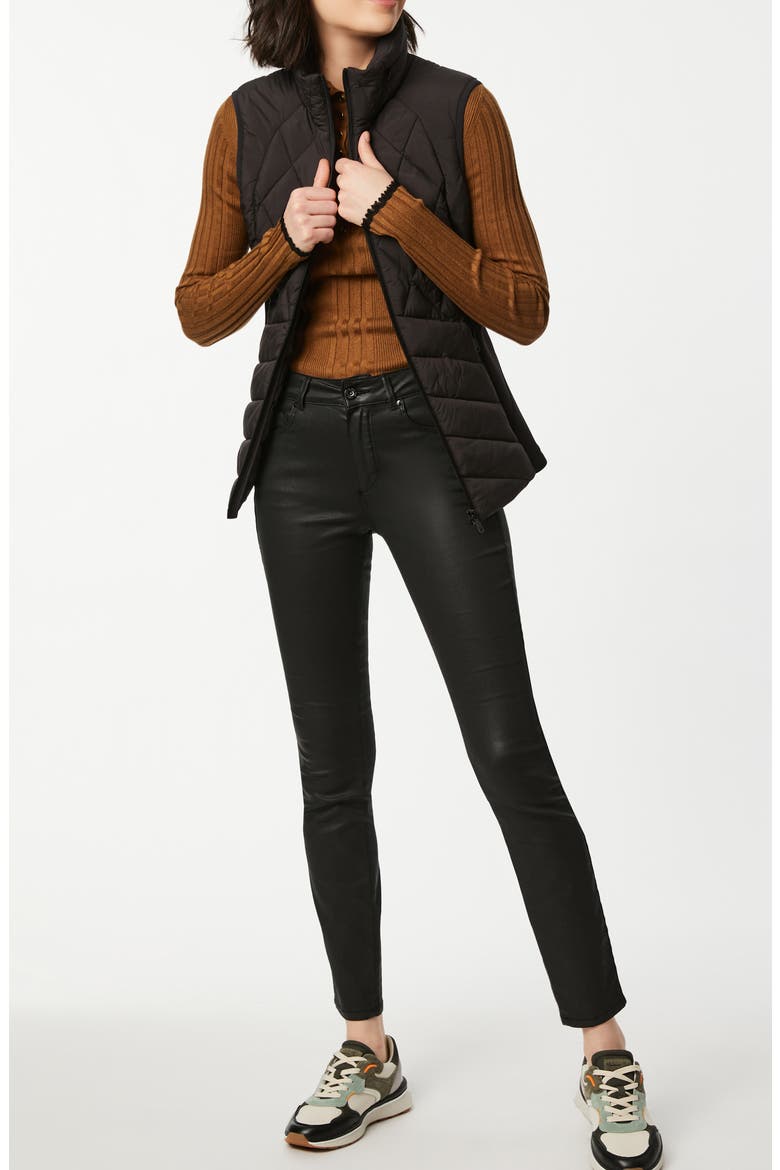 Bernadro Neoprene Quilted Vest, Alternate, color, BLACK