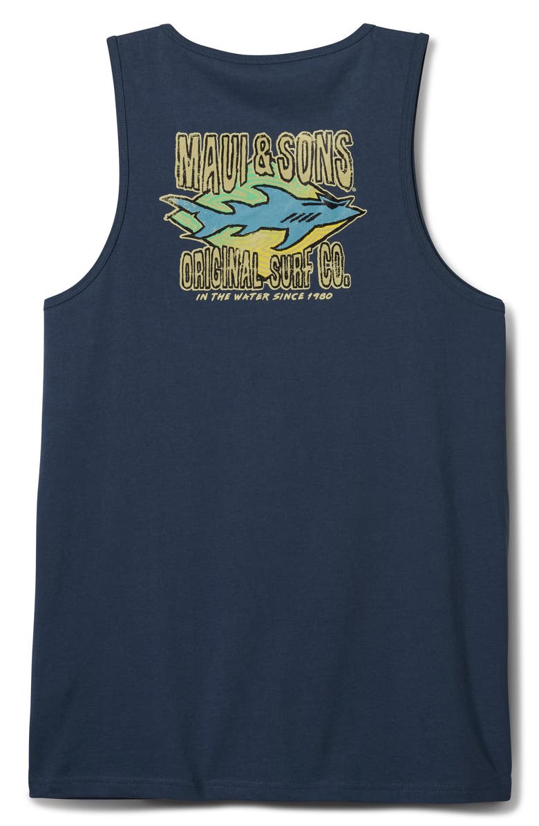 Maui & Sons Biting Edge Graphic Tank, Alternate, color, Indigo