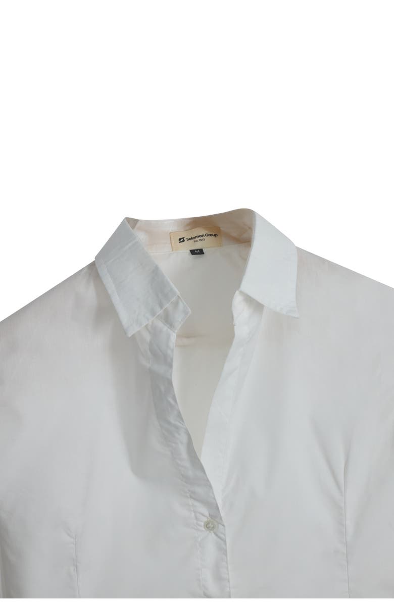 Solomon & Sage Women's Long Sleeve Cotton Button-up Shirt, Alternate, color, White