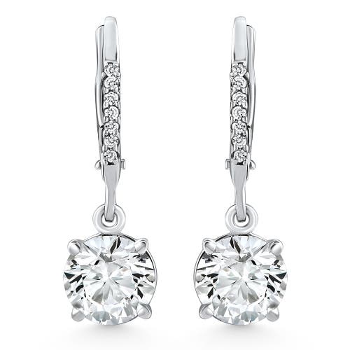Bliss Diamond 2.07ct Tw Diamond Dangle Lever Back Hoops 14k Gold Lab Grown In 14k White Gold