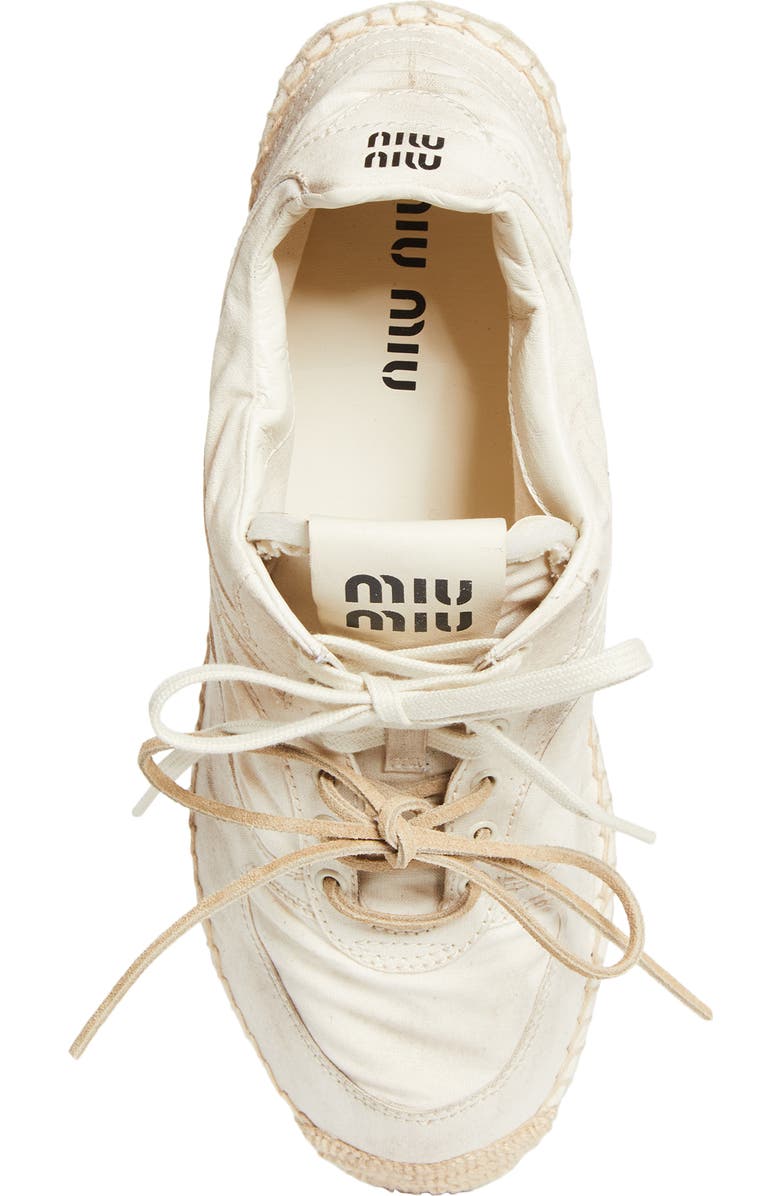 Miu Miu Espadrille Sneaker, Alternate, color, Ecru