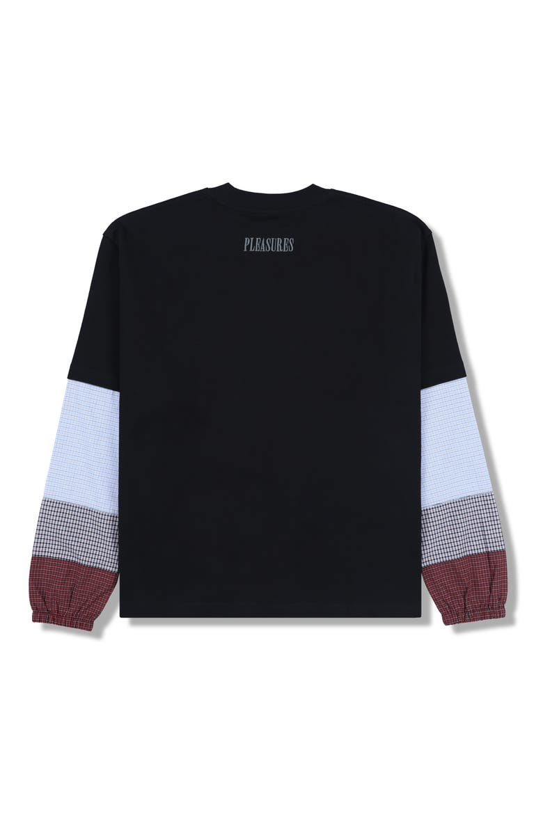 Mix Print Long Sleeve T-Shirt, Alternate, color, BLACK