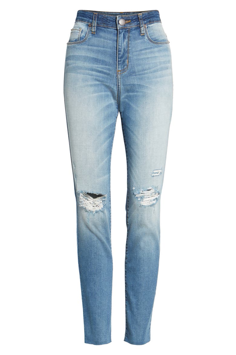 Ellie Ripped High Waist Skinny Jeans, Alternate, color, HILL GROVE
