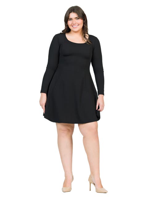 Long Sleeve Knee Length Skater Dress