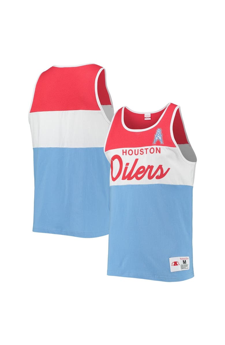 Mitchell & Ness Men's Mitchell & Ness Light Blue Houston Oilers Gridiron Classics Team Tank Top, Alternate, color, 