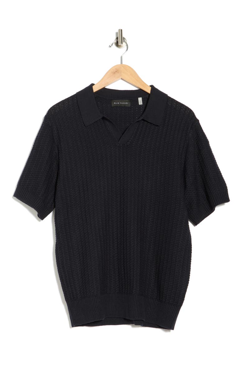 Johnny Collar Cotton & Cashmere Blend Knit Polo, Alternate, color, NAVY BLUE