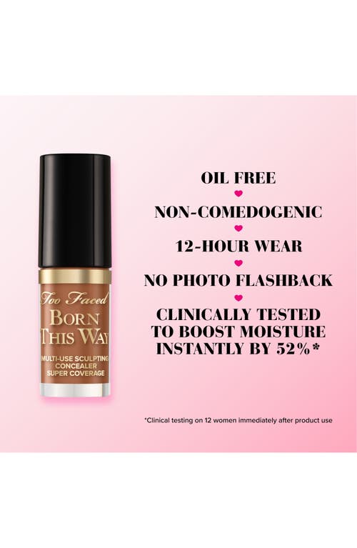 Too Faced Mini Born This Way Super Coverage Multi-use Concealer Warm Beige 0.06 oz / 1.77 ml In Warm Beige