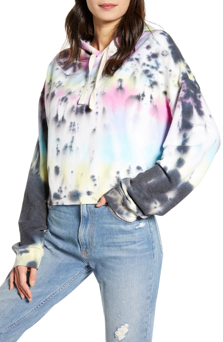 Recycled Karma Tie Dye Crop Hoodie, Main, color, 