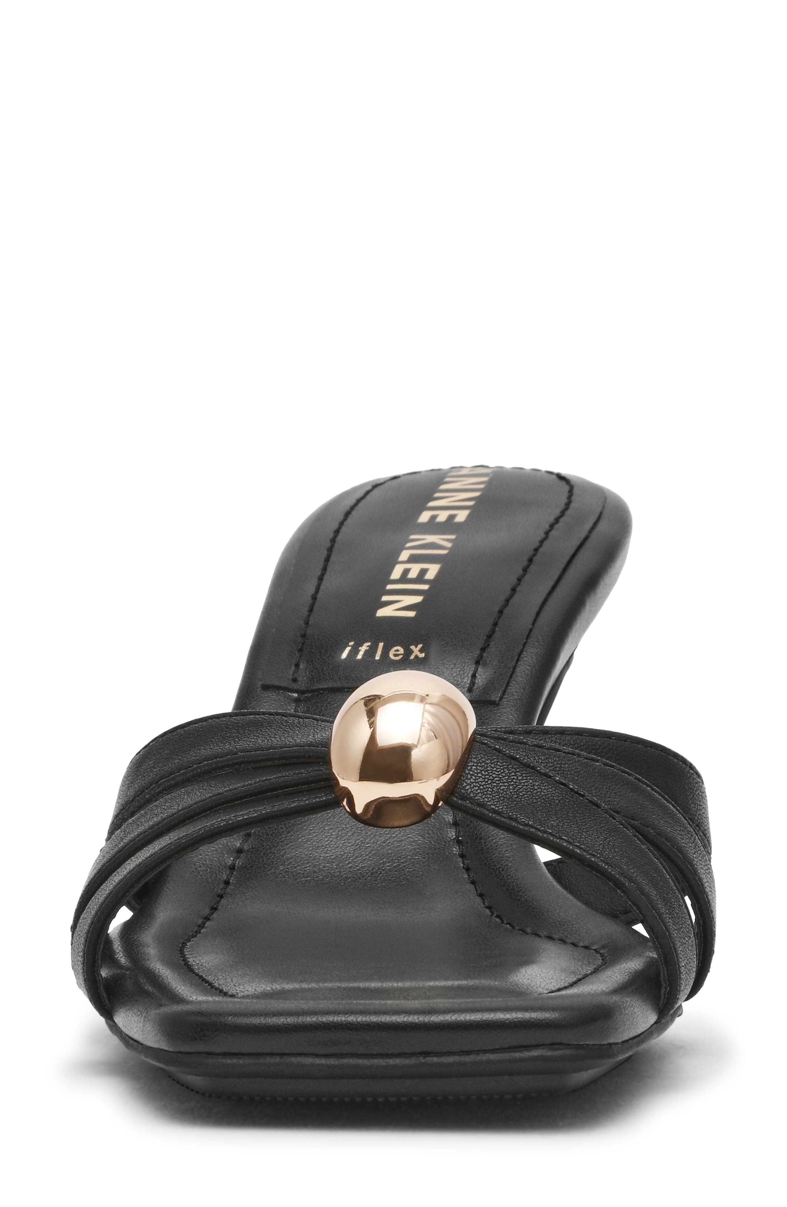 Anne Klein Jonelle Sandal, Alternate, color, Black Smooth