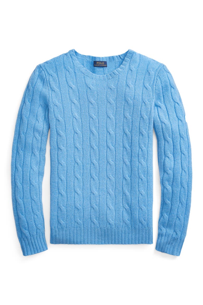 Julianna Cable Knit Cashmere Sweater, Alternate, color, SPRING SURF